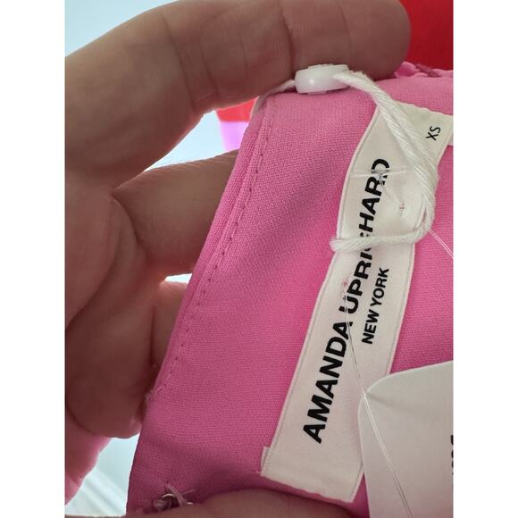 Amanda Uprichard pink and red halter tie mini dress Size XS NWT - Picture 6 of 16